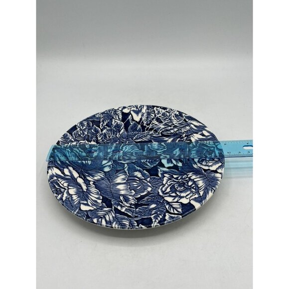 Churchill Blue Floral Cabbage Rose Bread Dessert Plate England 7.75" Replacement - Picture 5 of 7